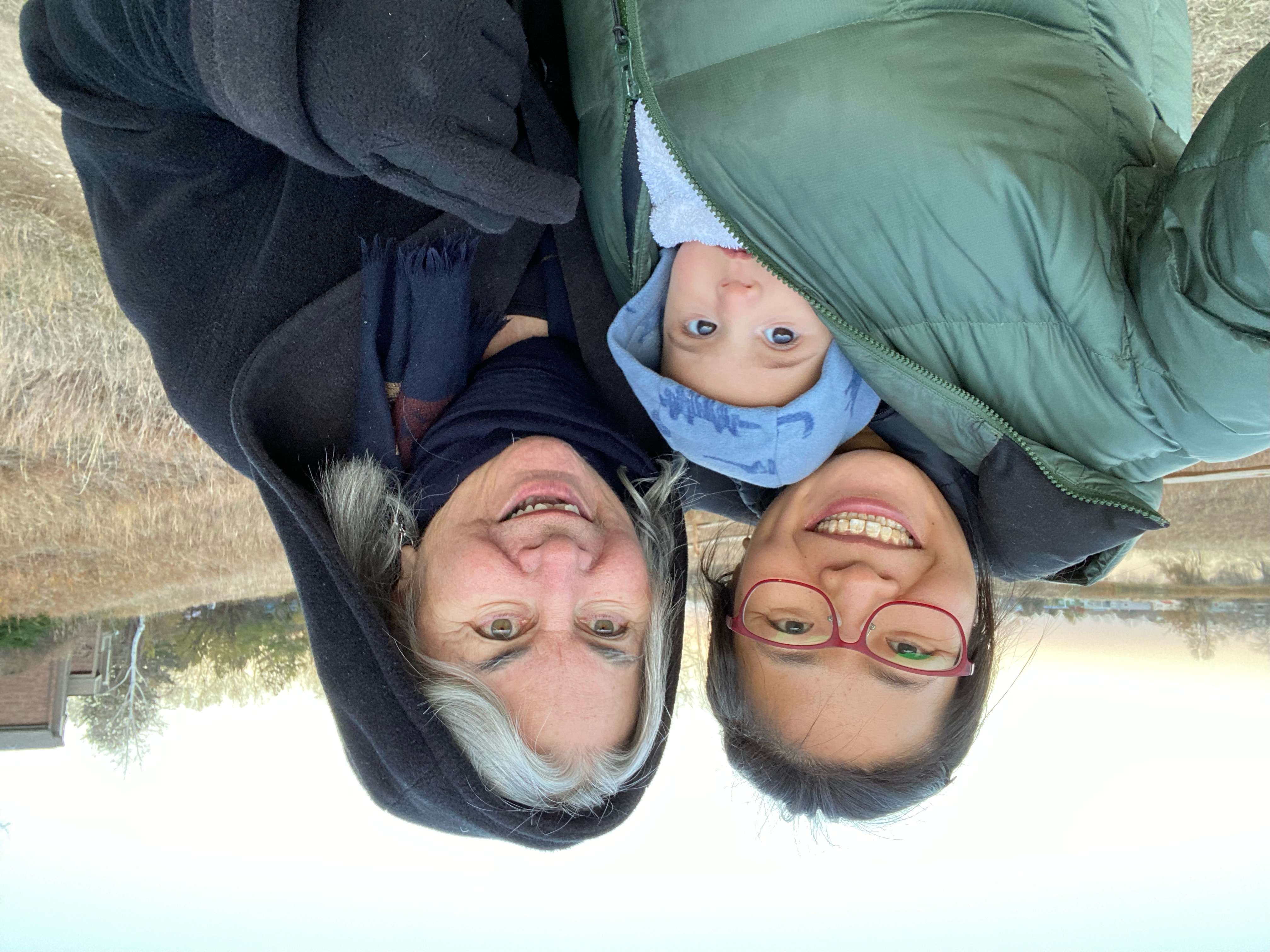 Lingling, Seannie, Dar on a walk in Boulder, CO 2022